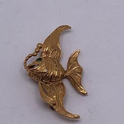 Goldfish Brooch Fish Blowing Bubbles 