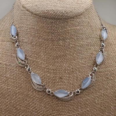 Sterling Blue Sorrento Moon Glow Silver Necklace Formal 18g