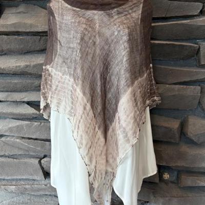 Silk Tunic  Scarf Poncho Eileen Fisher NWT
