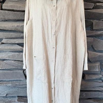 Beige Linen Duster Scarf Eileen Fisher NWT