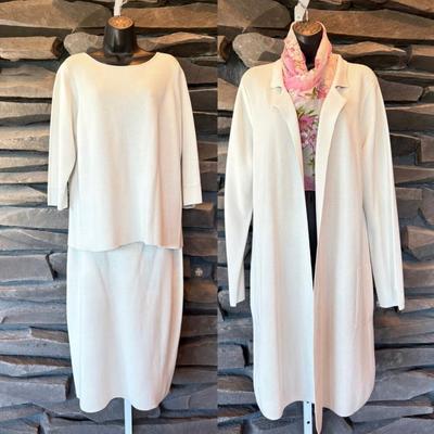 Three Matching Silk Knit Separates Scarf Eileen Fisher NWT