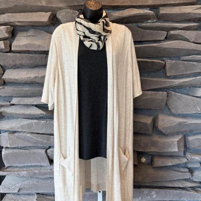 Sweater Shirt Duo Scarf Eileen Fisher NWT