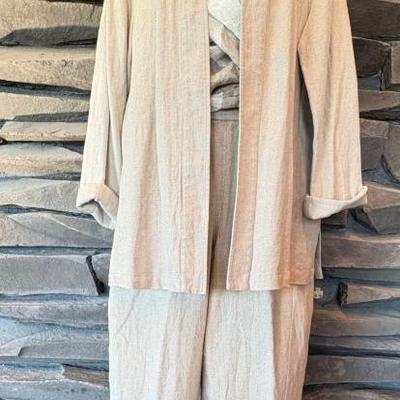 Taupe Linen Suit Scarf Eileen Fisher