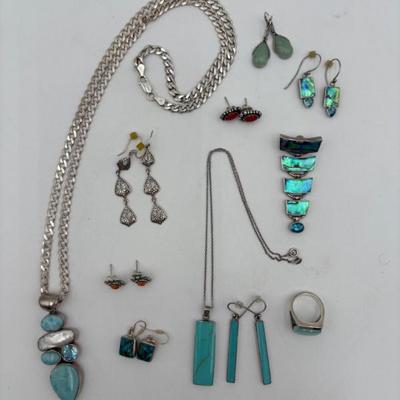 Sterling Stones Jewelry Lot