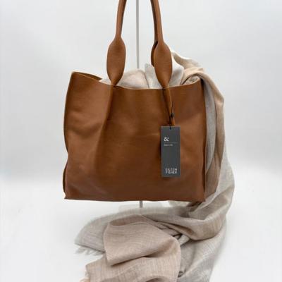 Buttery Soft Leather Tote Scarf Eileen Fisher NWT
