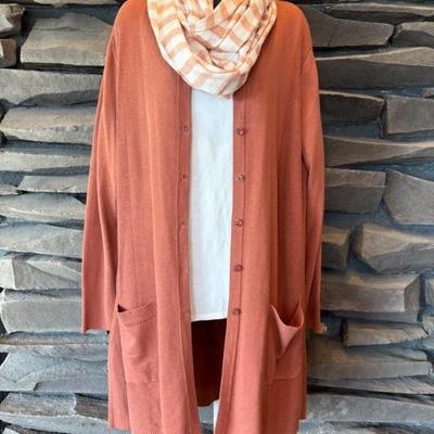 Orange Mauve Cream Pairing Scarf JJill Mizrahi