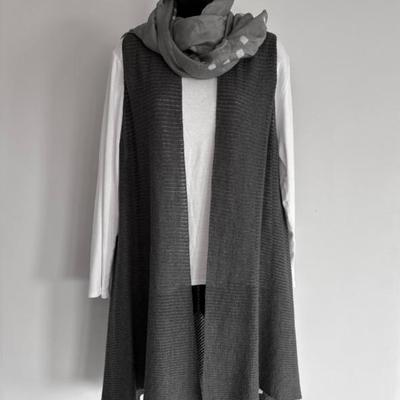Vest Shirt Duo Scarf Eileen Fisher JJill