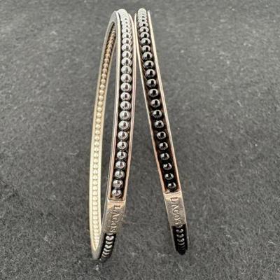 Sterling Caviar Icon Bangle Bracelet Pair Lagos