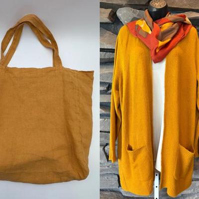 Golden Hues of Linen Silk Eileen Fisher & Mizrahi & Poetry & Murray