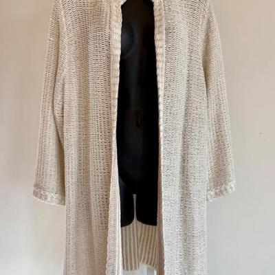 Stunning Cotton Linen Open Weave Jacket Eileen Fisher NWT