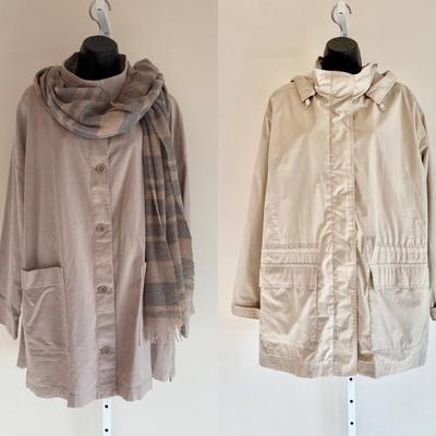 Neutral Fall Coat Pair Scarf Eileen Fisher & Pacific Trail