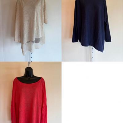 Lightweight Natural Fiber Sweater Trio Eileen Fisher & Poetry