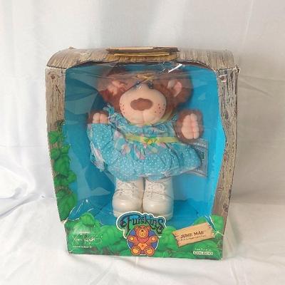 Furskins 14" Junie Mae, Plush Bear, Vintage 1985, New! Mint In Crushed Box!