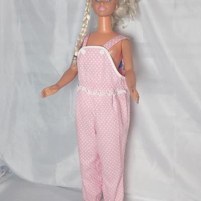 Vintage Authentic Barbie 39" Tall. In Kids Clothes 