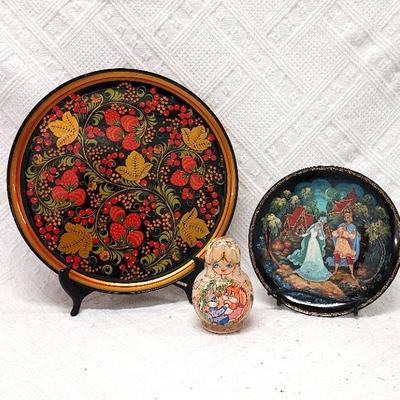 Russian Decorative Plates and Nesting Doll