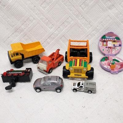 Polly Pocket Polly's Flat, Tonka Toy Cars, and Assorted Toy Vehicles 