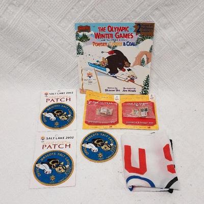 2002 Winter Olympics Mascot Patches, Book, Flag, Kodak 1994 and 1980 Olympics Pins