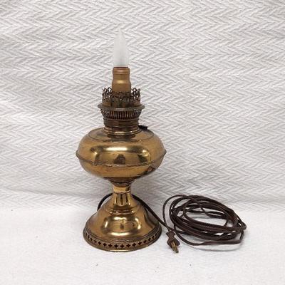Vintage Converted Brass Oil Lamp