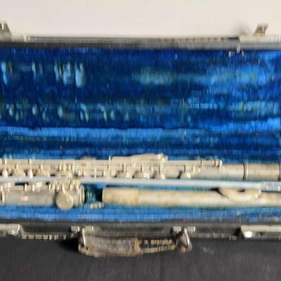 Flute With Carrying Case And A Vintage Cavalier Metal Clarinet