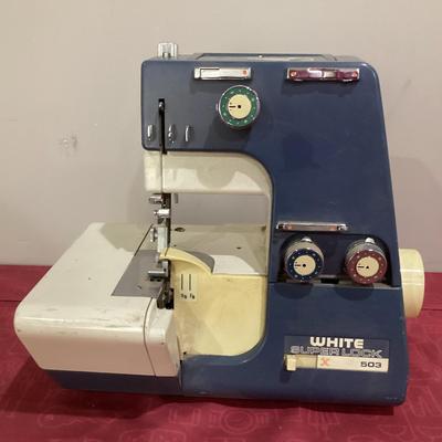 White Super Lock 503 Sewing Machine