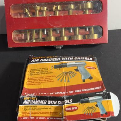 Router Woodworking Bit Set And Air Hammer With Chisels