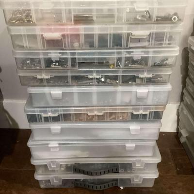 Mystery Lot Of Hardware With 10 Container Boxes