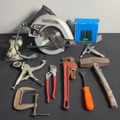 Miscellaneous Tools Lot 4 (Craftsman Circular Saw, Vise, And Other Handy Dandy Tools)