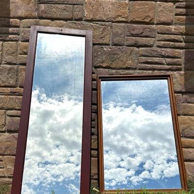 Old, Simple Wood Frame Mirrors 