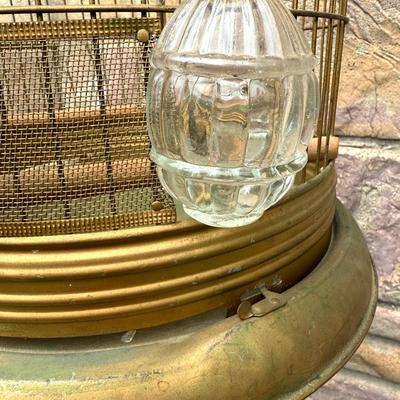 Vintage Metal Birdcage on Stand