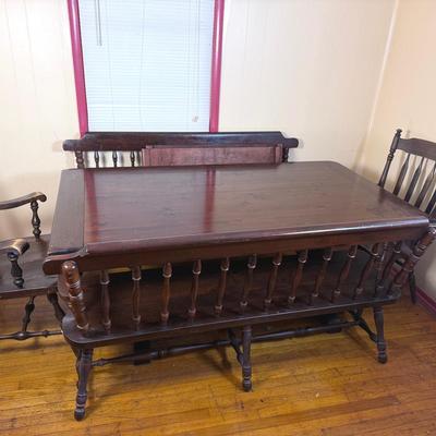 Ethan Allen Tavern Table And Benches