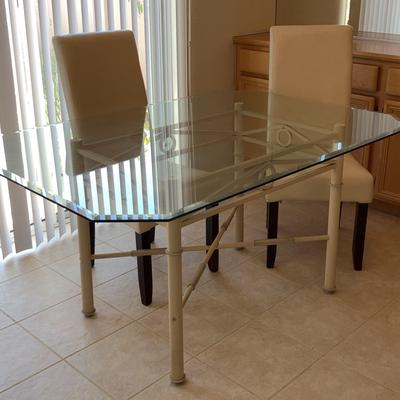 Glass Top Table & 2 Chairs