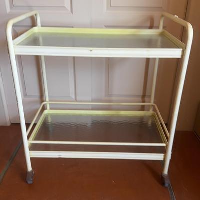 Metal Bar/Garden Cart with Glass Shelves