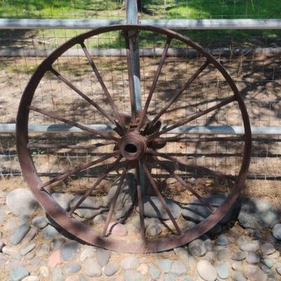 Antique Iron Wagon Or Tractor Wheel # 2