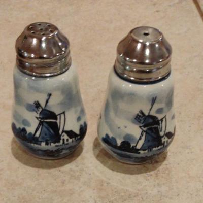 Antique Delft Salt And Pepper Shakers From Holland