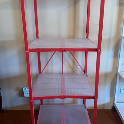 Origami Red Metal Collapisble Storage Shelf