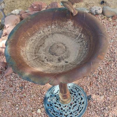 Vintage Cast Iron Birdbath