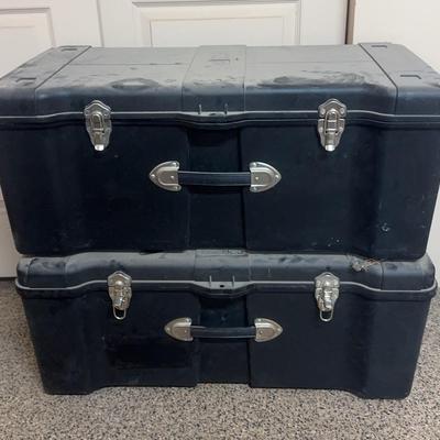 Two Contico Heavy Duty Plastic Storage Chests