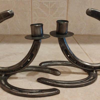Set Of Horseshoe Candle Holders