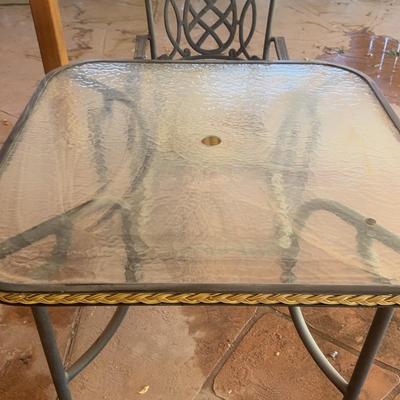 Outdoor Glass Table With Single Chair