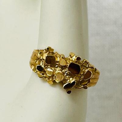 14K Gold Nugget Ring