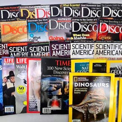 "Discover," "Scientific American," "National Geographic"