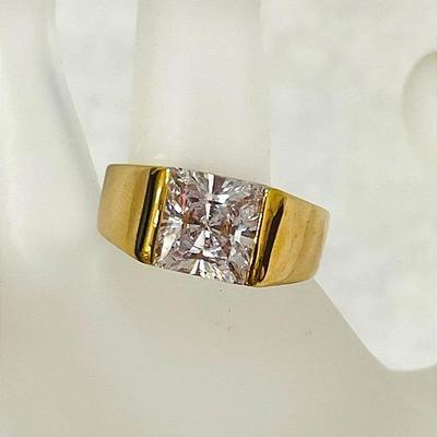 Men’s Cubic Zirconia 18KEG Gold Band 