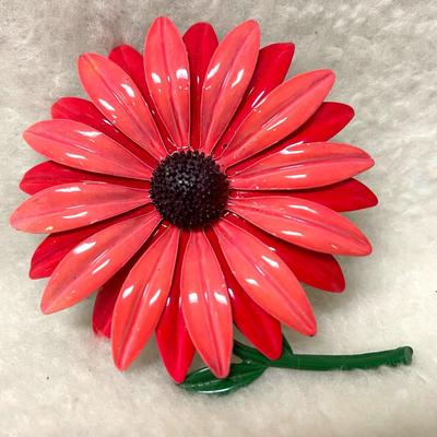 Vintage Pink Floral Brooch