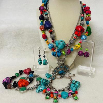 Colorful Stone Jewelry Sets 