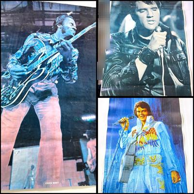 Vintage Elvis Presley & Chuck Berry Posters 