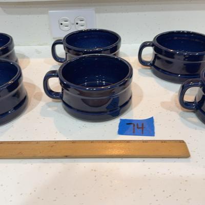 Set Of Six Soup, Crocs, Cobalt Blue
