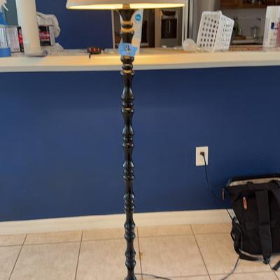 Black Resin Floor Lamp 60 Inches Tall Lampshade Is 16 Inches In Diameter