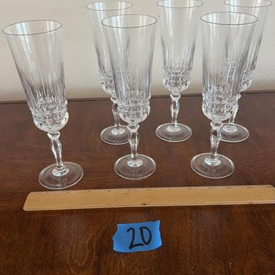 Set Of Eight Champagne, Flutes – Glass