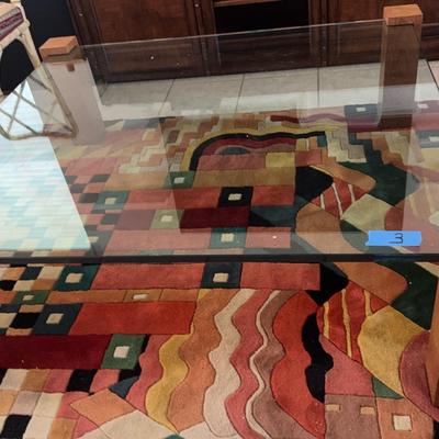Glass And Wood Coffee Table 44 X 48 X 16