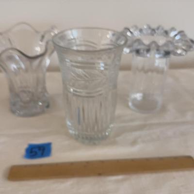 three Glass Vases